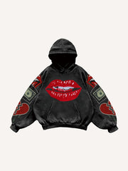 Sexy Monroe girl print distressed street style sweatshirt