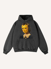 A sophisticated woman with a veil wearing a comfortable washed pure cotton sweatshirt