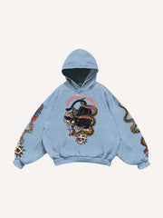 Tattoo-style double-sleeve printed high-end sweatshirt