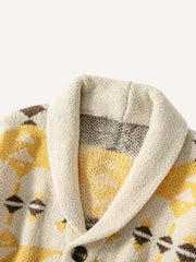 Collared jacquard warm non-printed sweater