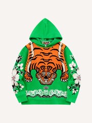 Artistic illustration jacquard print sweatshirt for all seasons