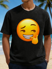 Men's Scratching Head Confused Emoji Graphic Short Sleeve T-Shirt