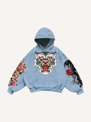 Trendy retro tattoo style high-definition printed sweatshirt