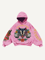 Fitness Barbell Giant Wolf Street Tattoo Sweatshirt