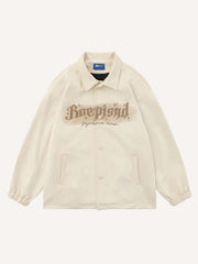 Letter Embroidery Lapel Jacket