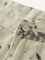 Leopard Print Straight Cargo Pants