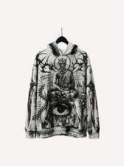 Faith Power Double-Sided Hand-Painted Print Streetwear Hoodie