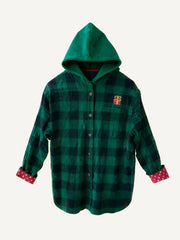 Christmas season hooded plaid shirt