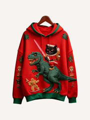 I will ride a dinosaur to see you on Christmas hoodie