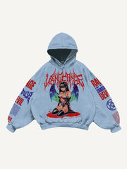 Hand-painted sexy female devil textured sweatshirt