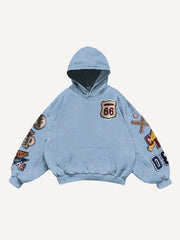 Patchwork distressed fashion authentic sweatshirt