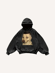 Funny and cute dog head sweatshirt with small side part