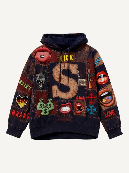 Dangerous Red Lips Comfortable Hooded Sweatshirt