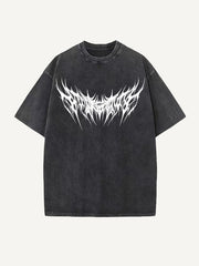 Retro dark style printed double-sided short sleeves