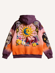 Sun and Moon Classic Gothic Y2K Print Sweatshirt