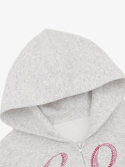 Street Hip-Hop Rhinestone Cropped Hooded Sweatshirt