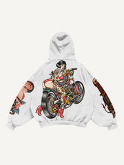 Sexy beauty motorcycle trendy sweatshirt
