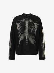 Skeleton Graphic Waffle Sweatshirt – Spooky Halloween Vibes