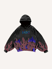 Flame burning rhinestone sweatshirt