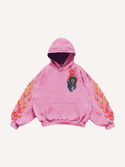 Flame Devil Tattoo Style Print Sweatshirt