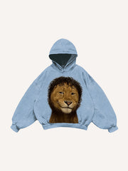 Cute and funny lion curly hair fashion sweatshirt