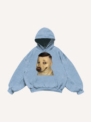 Funny and cute dog head sweatshirt with small side part