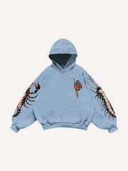 Sexy girl tattoo riding tiger pattern sweatshirt