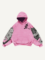 Embroidered white dragon ethnic style sweatshirt