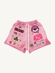 Fashionable Christmas and four-season shorts with multi-pattern patchwork prints