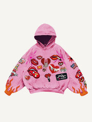 Sexy trendy red lip sweatshirt