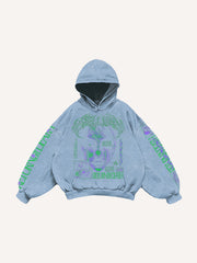 Cyber Art Textured Hand-Painted Print Sweatshirt