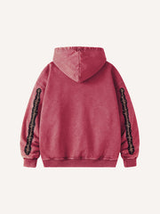 Pure cotton printed patchwork heart-shaped sweatshirt