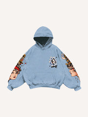 Retro girl print sweatshirt