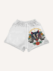 Fitness Barbell Giant Wolf Street Tattoo shorts