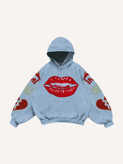 Sexy Monroe girl print distressed street style sweatshirt
