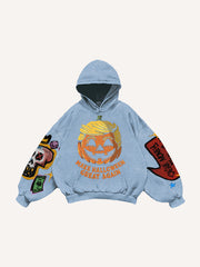 Halloween pumpkin head funny print fashion sweatshirt