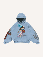 Angel or Devil Street Print Sweatshirt