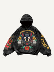Fitness Barbell Giant Wolf Street Tattoo Sweatshirt
