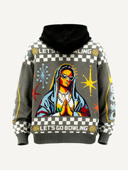Watching Christ DJing Virgin Mary multicolored humorous sweatshirt