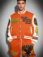 New splicing lightweight rap baseball jacket