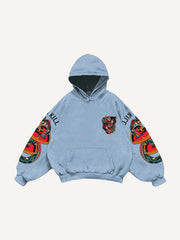 Rose Girl Textured Print Sweatshirt