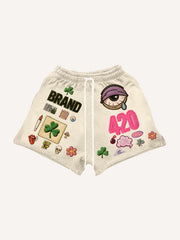 Fashionable Christmas and four-season shorts with multi-pattern patchwork prints