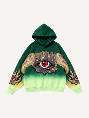 Colorblock All-Seeing Eye and Free Eye Angel Guardian Embroidery Sweatshirt