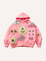 Cute patchwork one-eyed monster fashion sweatshirt