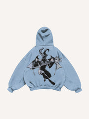 Angel or devil in our thoughts printed sweatshirt