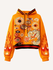 High-end textured trendy artist big-eye sweatshirt