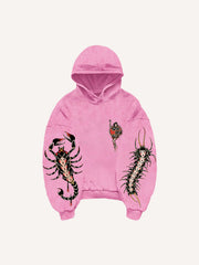 Sexy girl tattoo riding tiger pattern sweatshirt