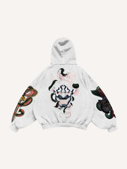 Japanese Tattoo Story Dragon Slaying Print Sweatshirt