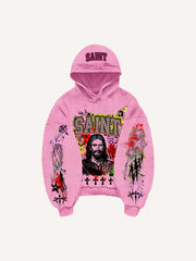 Distressed Jesus Christ graffiti sweatshirt