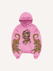 Japanese style retro two-headed snake women's sweatshirt